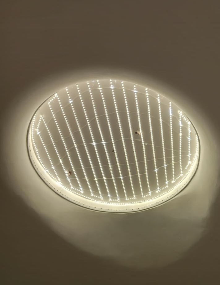 circular stretch ceiling light box LED installation in gym Al Quoz Dubai