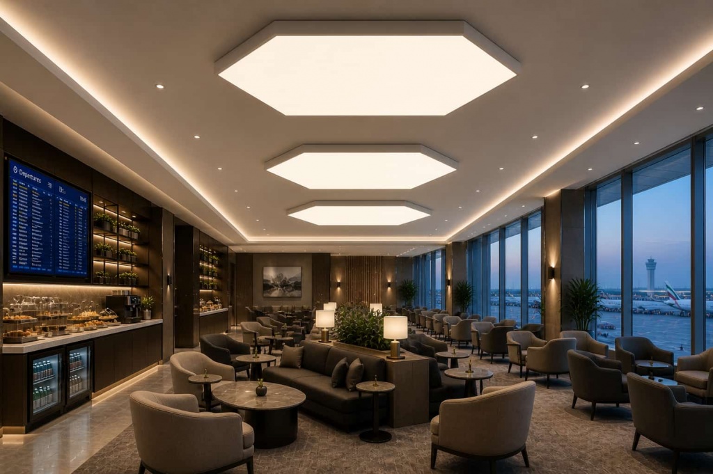 LED airport lounge ceiling lighting – premium architectural lighting system for VIP travel and hospitality spaces LED airport lounge ceiling lighting – premium architectural lighting system for VIP travel and hospitality spaces