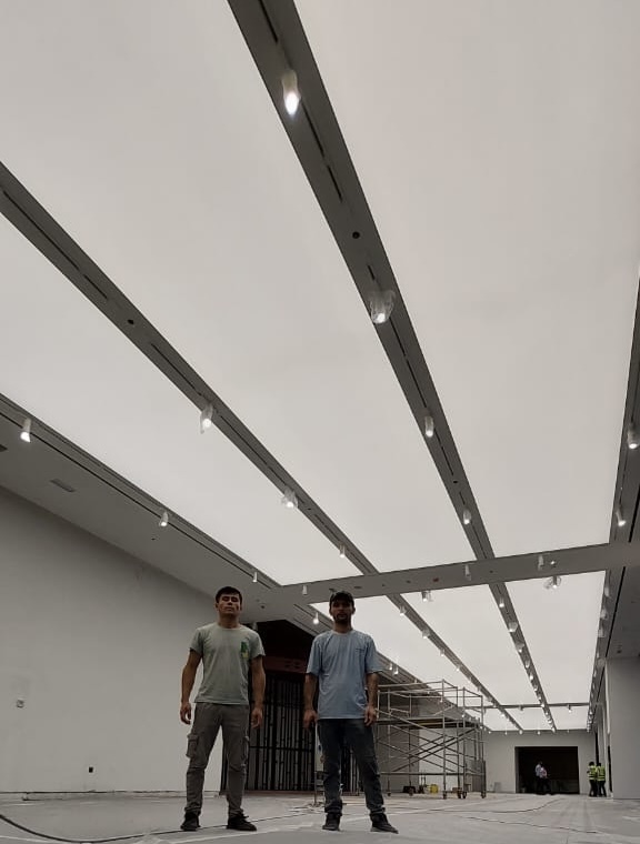 Backlit stretch ceiling installation in Dubai – clean and precise ceiling work by professional contractor Backlit stretch ceiling installation in Dubai – clean and precise ceiling work by professional contractor