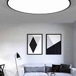 Stretch ceiling with backlit circle shape