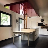 Black glossy stretch ceiling design