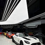 Stretch ceiling in Exotic Car showroom in Dubai