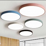 Stretch ceiling with backlit circle shape
