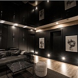 Black glossy stretch ceiling design