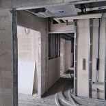 Lightweight concrete infill for drywall partitions